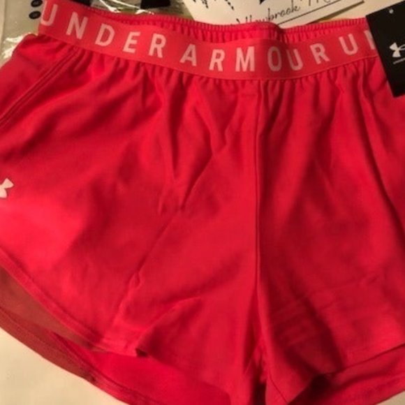 New with Tags! Women's Under Armour Play-Up Shorts Neon Pink Sz LG - Picture 7 of 8